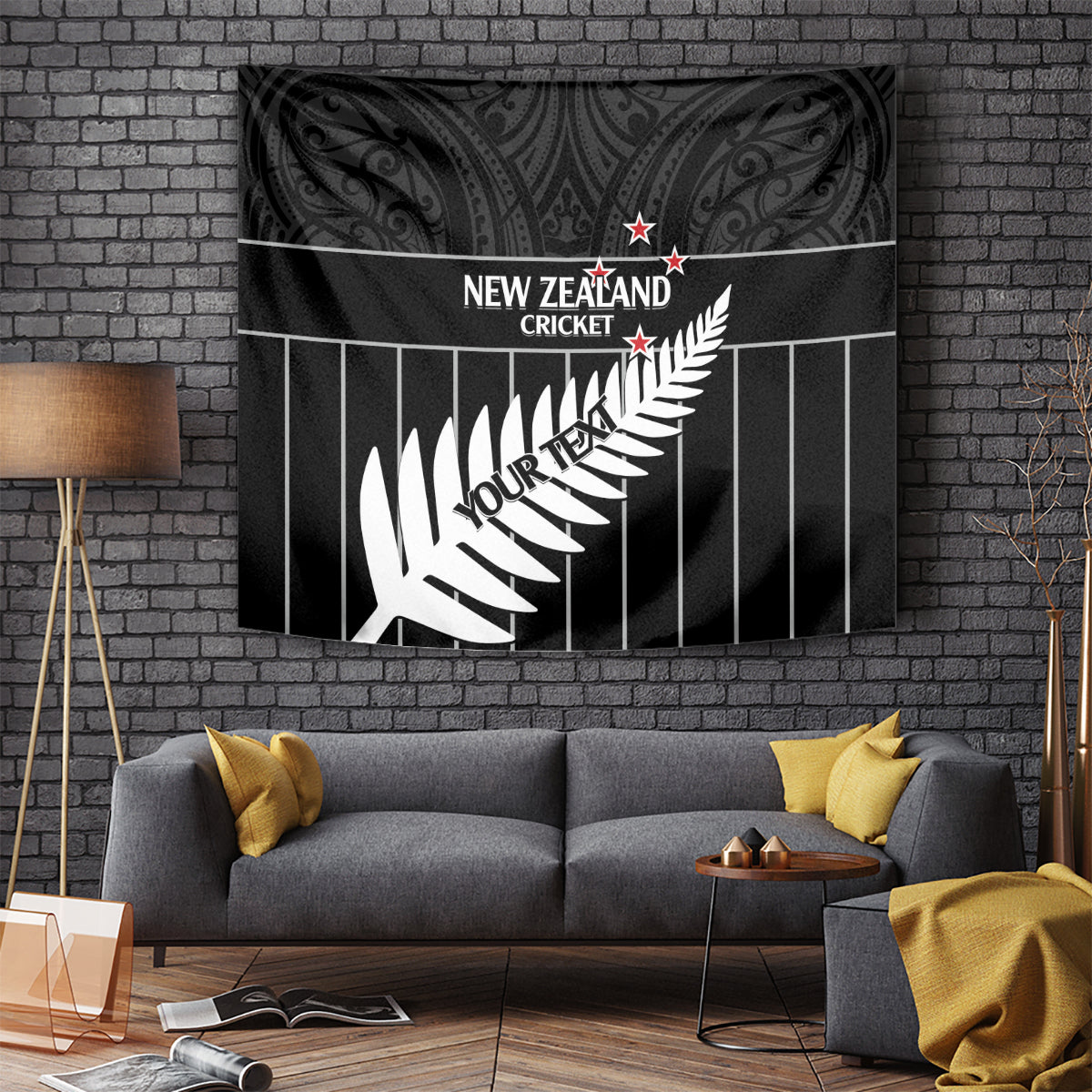 Custom New Zealand Silver Fern Cricket Tapestry Aotearoa Maori Go Black Cap - Vibe Hoodie Shop