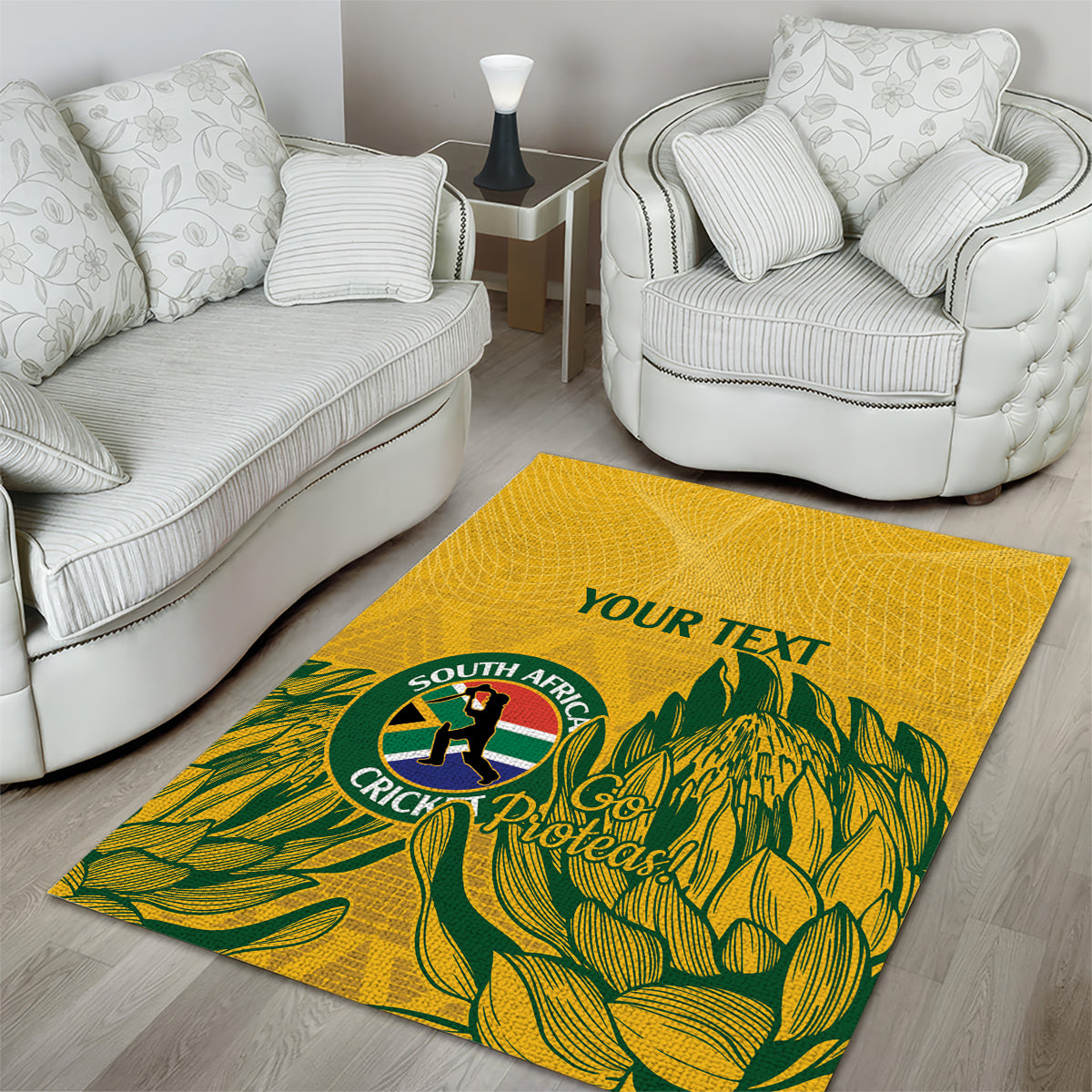 Custom South Africa Cricket Area Rug 2024 African Pattern Go Proteas - Vibe Hoodie Shop