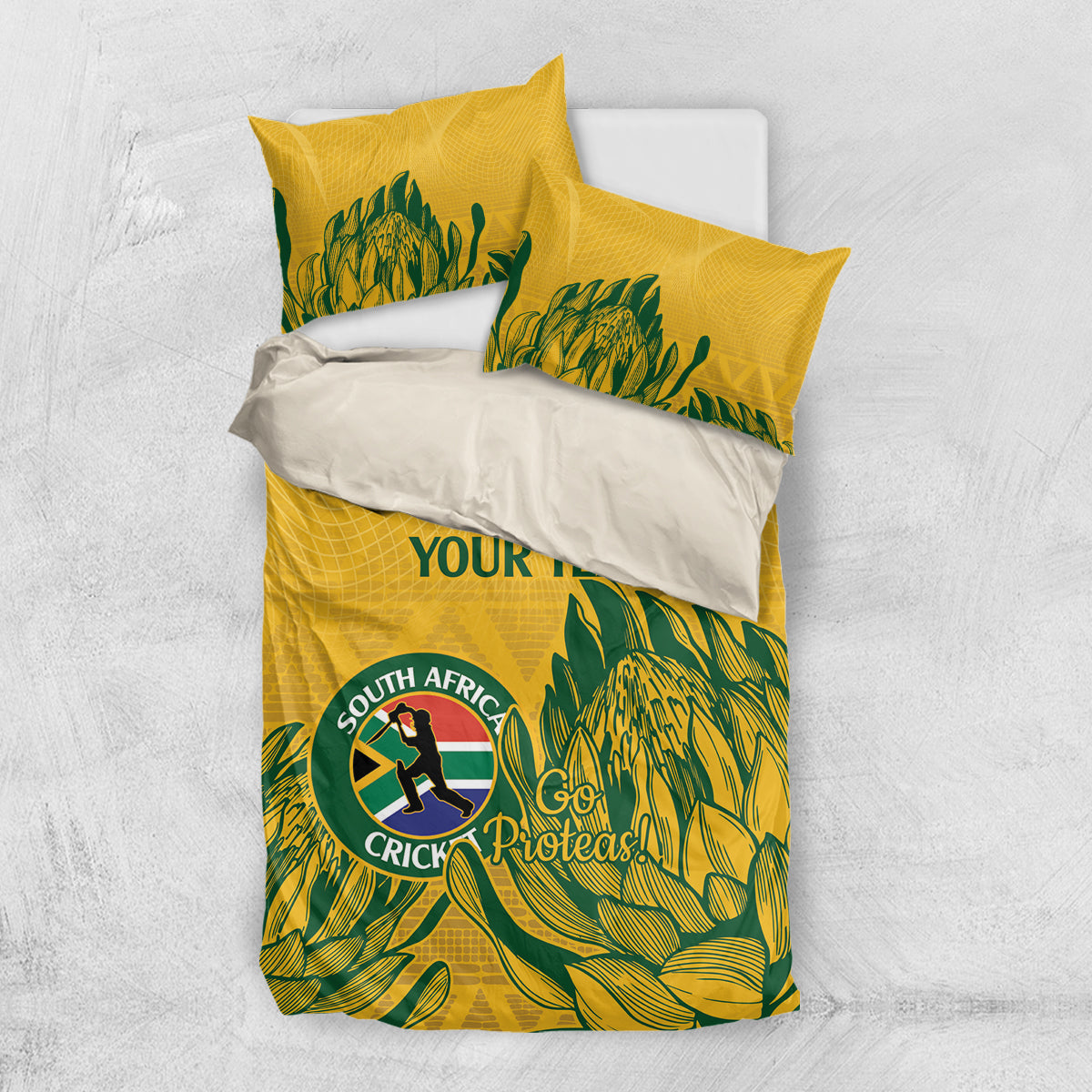 Custom South Africa Cricket Bedding Set 2024 African Pattern Go Proteas - Vibe Hoodie Shop