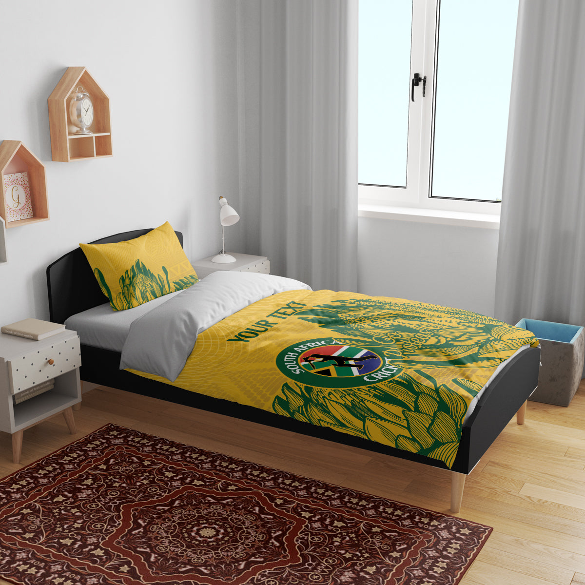 Custom South Africa Cricket Bedding Set 2024 African Pattern Go Proteas - Vibe Hoodie Shop