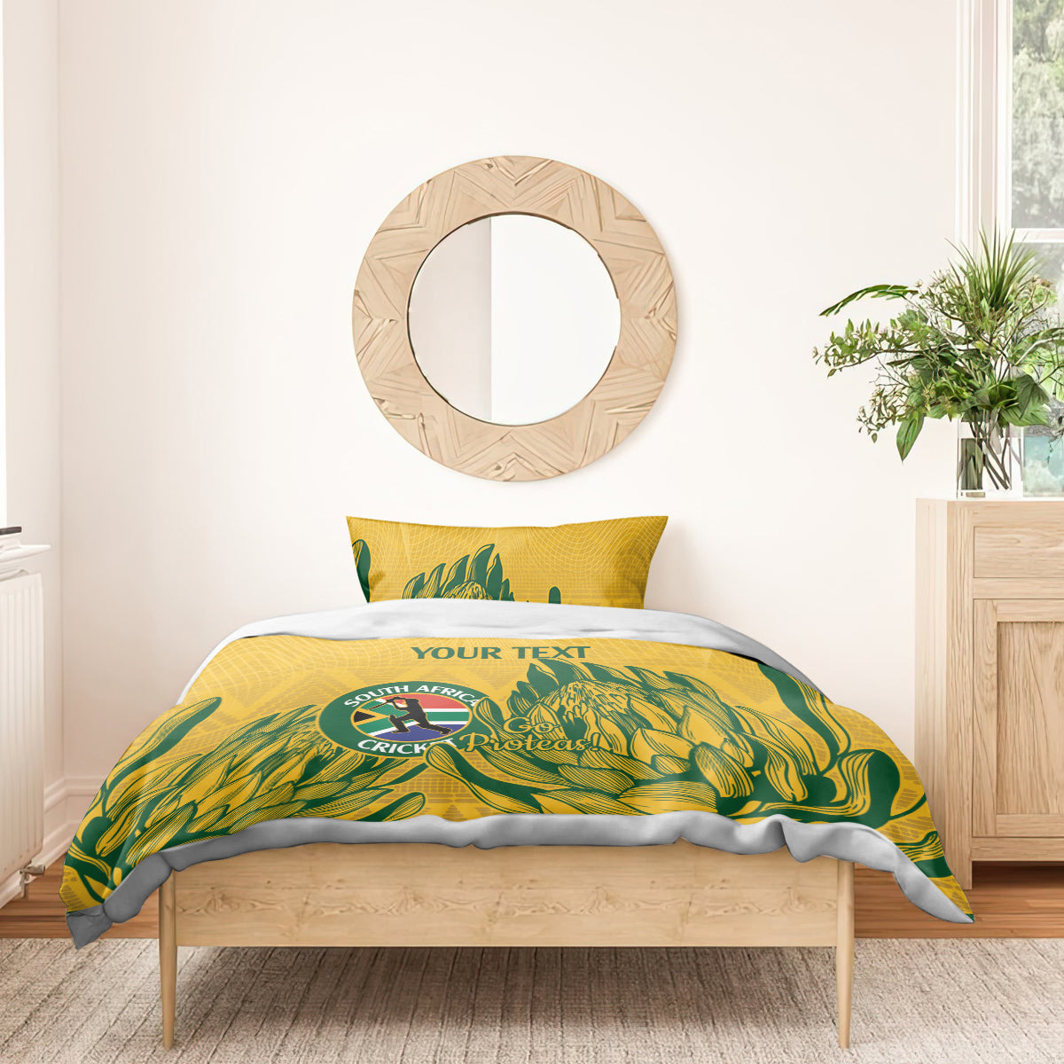 Custom South Africa Cricket Bedding Set 2024 African Pattern Go Proteas - Vibe Hoodie Shop