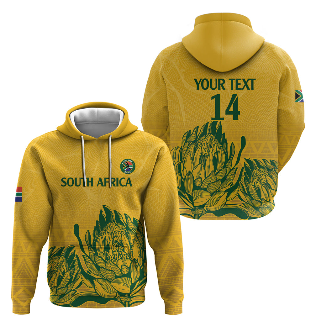 Custom South Africa Cricket Hoodie 2024 African Pattern Go Proteas - Vibe Hoodie Shop