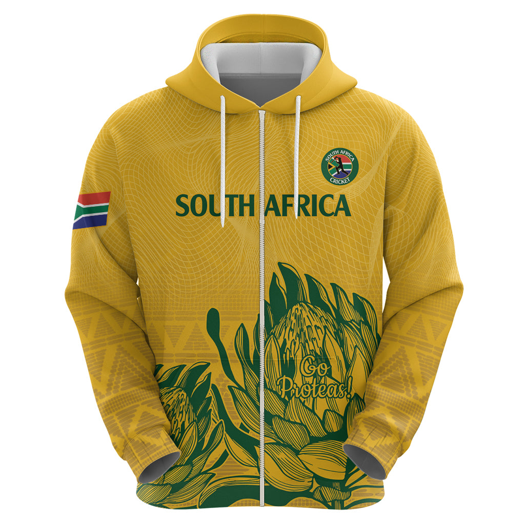 Custom South Africa Cricket Hoodie 2024 African Pattern Go Proteas - Vibe Hoodie Shop
