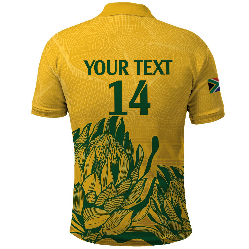 Custom South Africa Cricket Polo Shirt 2024 African Pattern Go Proteas - Vibe Hoodie Shop