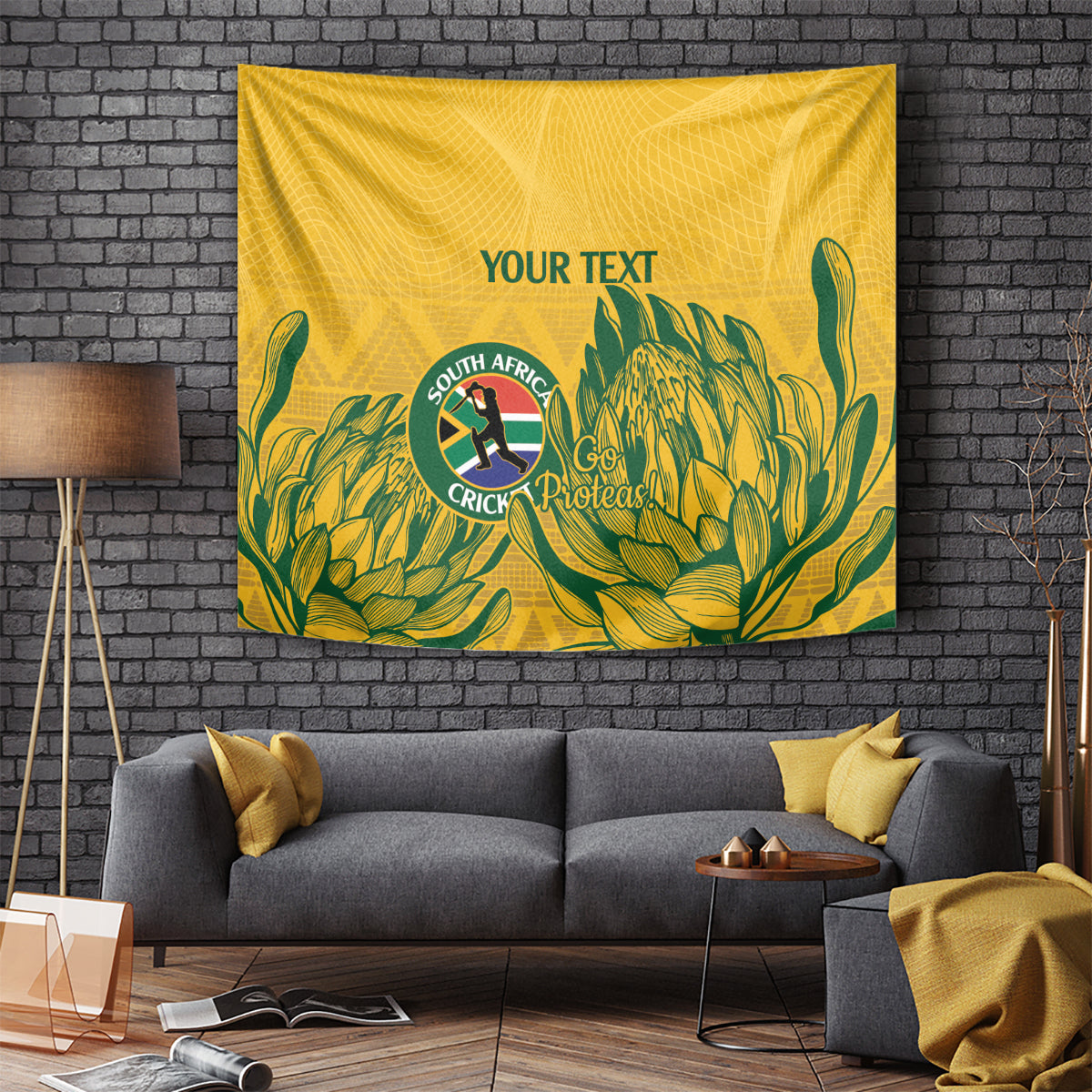 Custom South Africa Cricket Tapestry 2024 African Pattern Go Proteas - Vibe Hoodie Shop