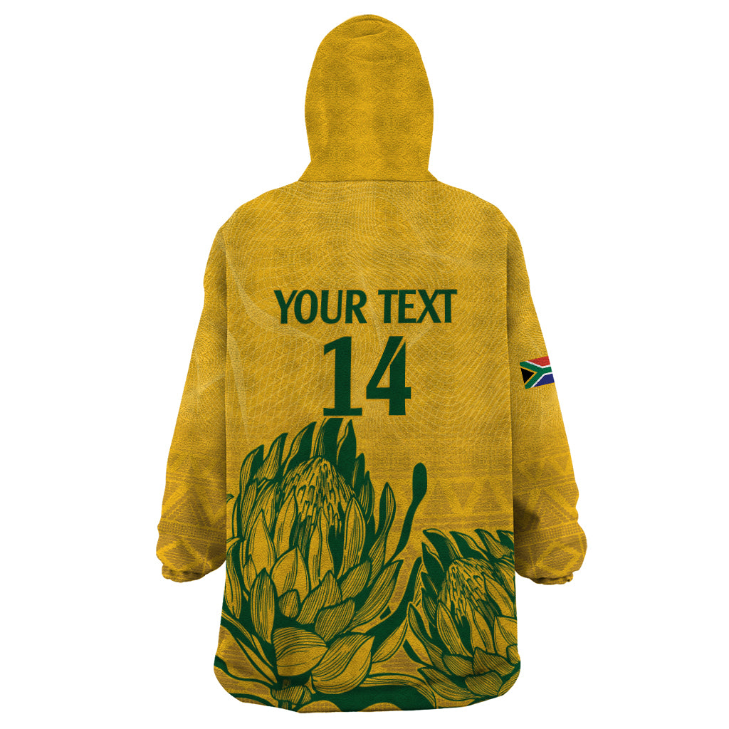 Custom South Africa Cricket Wearable Blanket Hoodie 2024 African Pattern Go Proteas - Vibe Hoodie Shop