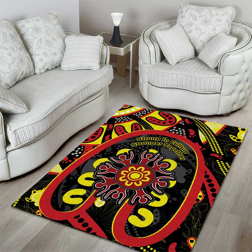 Australia Indigenous Children's Day Area Rug Strong In Culture Stronger Together Aboriginal Art - Vibe Hoodie Shop