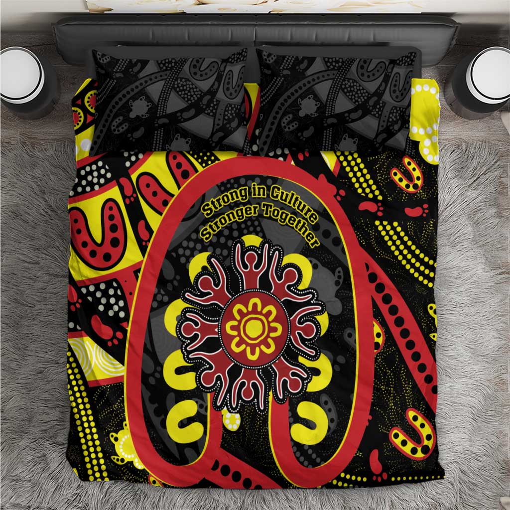 Australia Indigenous Children's Day Bedding Set Strong In Culture Stronger Together Aboriginal Art - Vibe Hoodie Shop