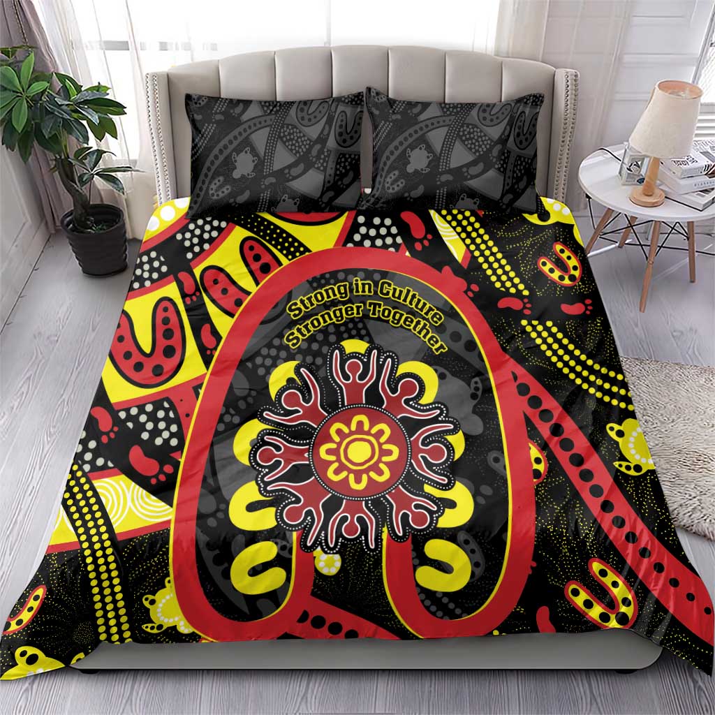 Australia Indigenous Children's Day Bedding Set Strong In Culture Stronger Together Aboriginal Art - Vibe Hoodie Shop
