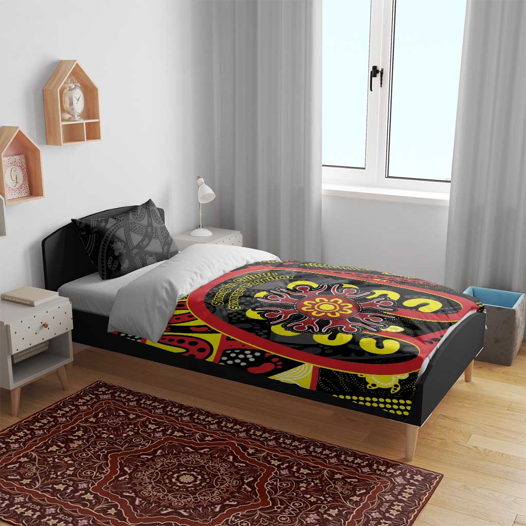Australia Indigenous Children's Day Bedding Set Strong In Culture Stronger Together Aboriginal Art - Vibe Hoodie Shop