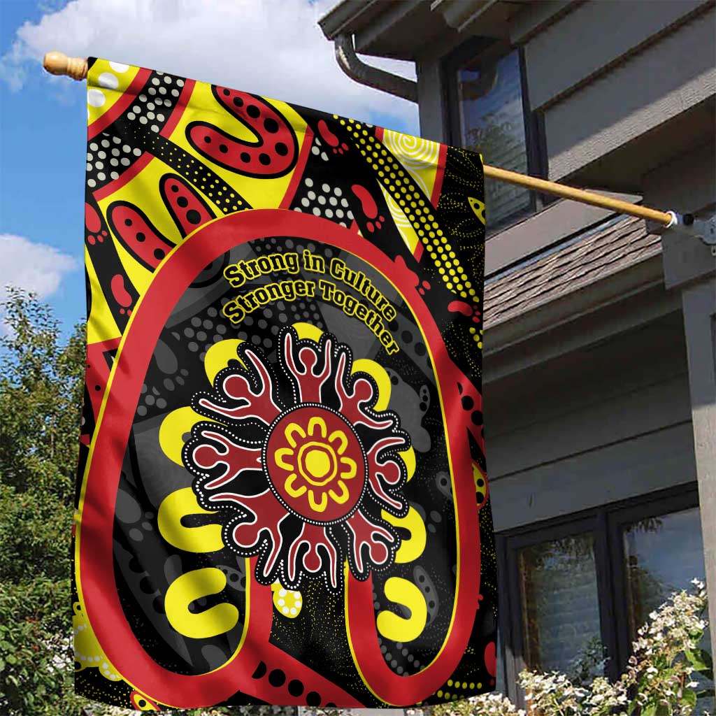 Australia Indigenous Children's Day Garden Flag Strong In Culture Stronger Together Aboriginal Art - Vibe Hoodie Shop