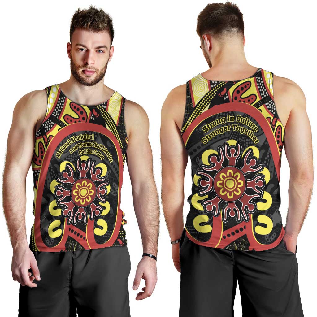 Australia Indigenous Children's Day Men Tank Top Strong In Culture Stronger Together Aboriginal Art - Vibe Hoodie Shop