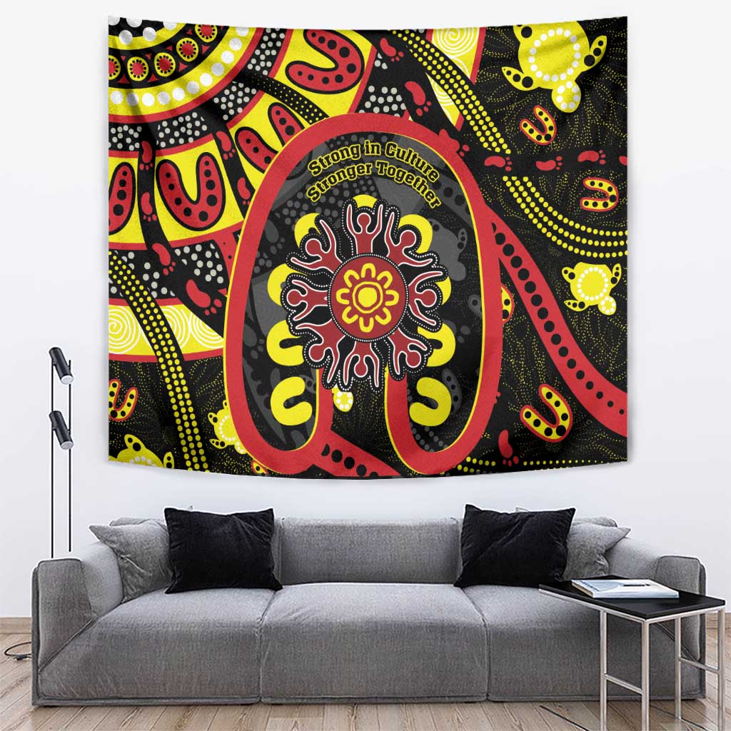 Australia Indigenous Children's Day Tapestry Strong In Culture Stronger Together Aboriginal Art - Vibe Hoodie Shop