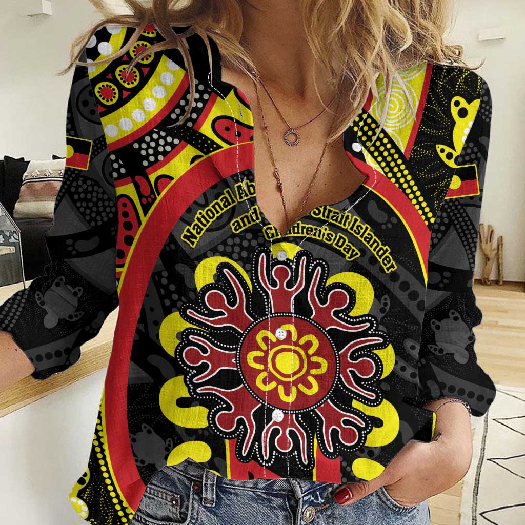 Australia Indigenous Children's Day Women Casual Shirt Strong In Culture Stronger Together Aboriginal Art - Vibe Hoodie Shop