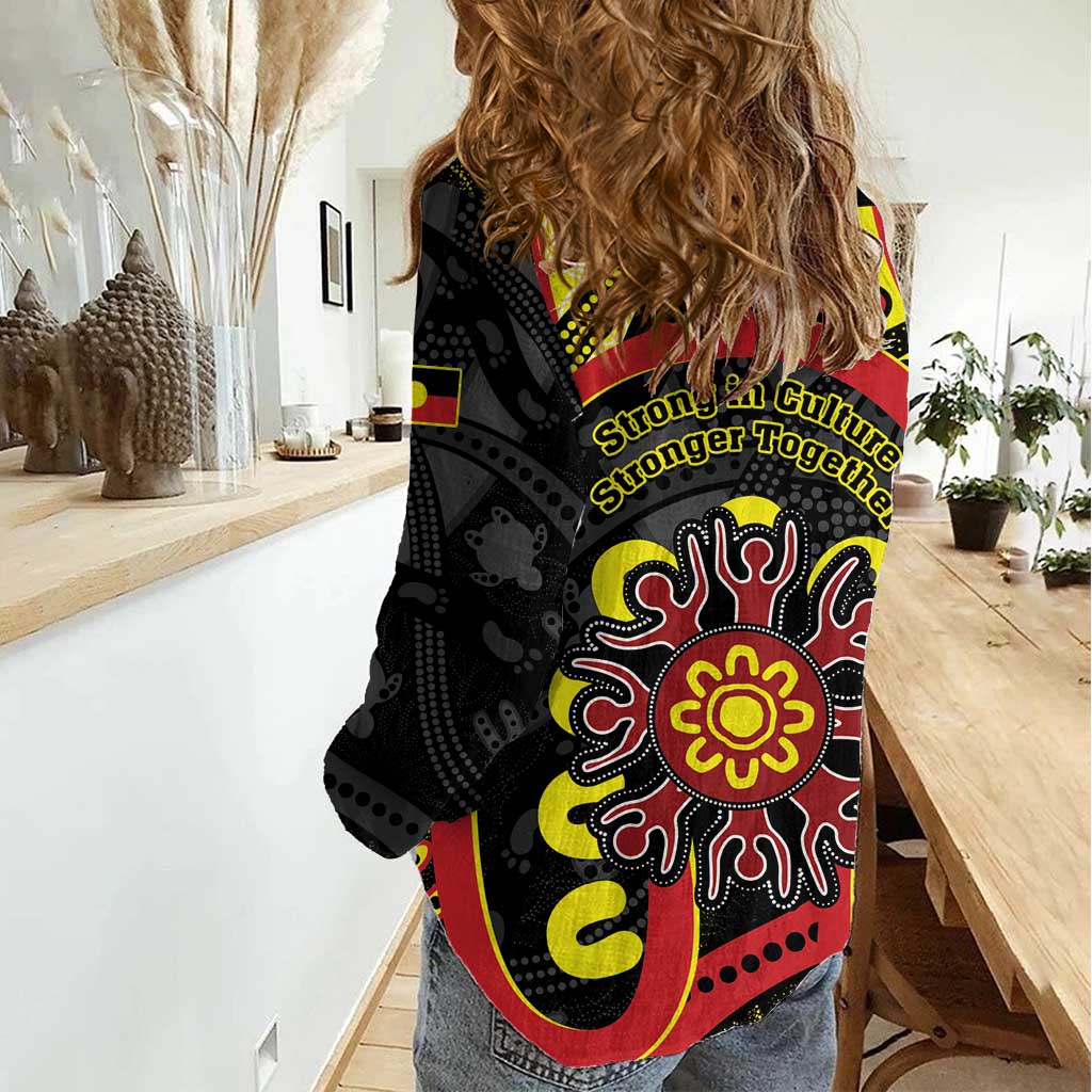 Australia Indigenous Children's Day Women Casual Shirt Strong In Culture Stronger Together Aboriginal Art - Vibe Hoodie Shop