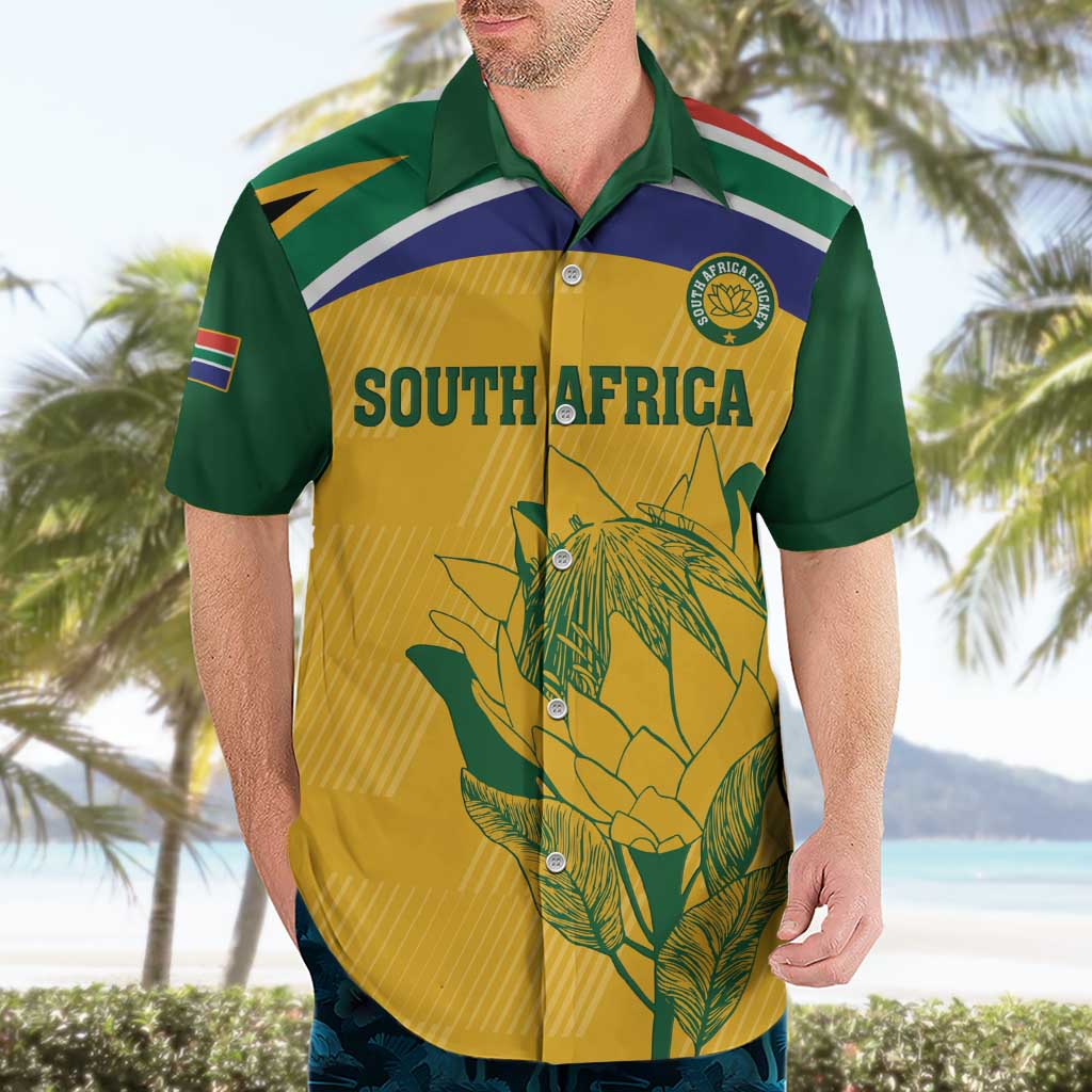 Custom South Africa Cricket Hawaiian Shirt Go Champions World Cup Proteas - Vibe Hoodie Shop