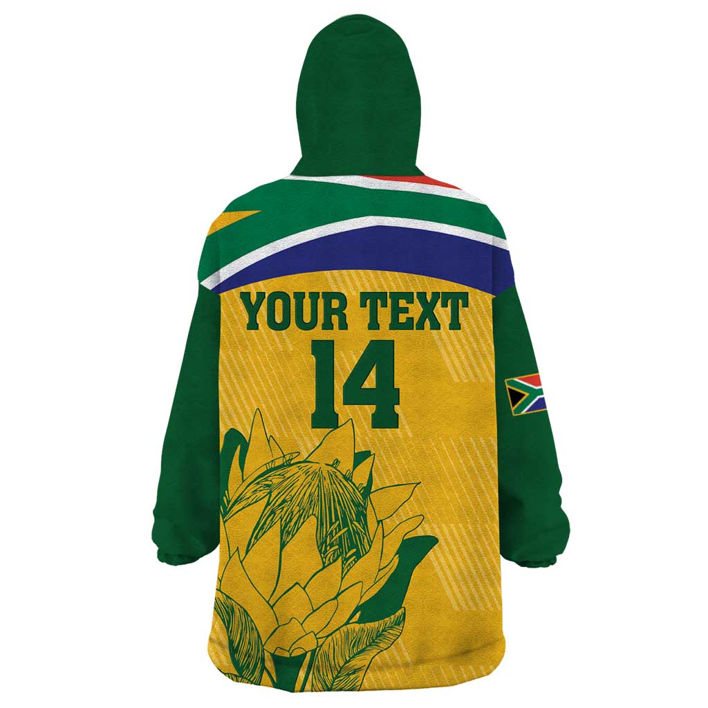 Custom South Africa Cricket Wearable Blanket Hoodie Go Champions World Cup Proteas - Vibe Hoodie Shop