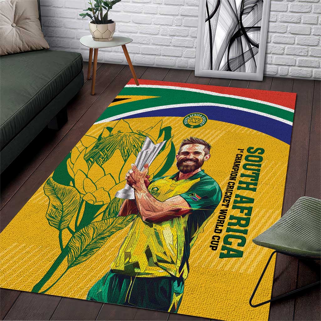 South Africa Cricket Area Rug 1st Champions World Cup Proud Of Our Boys - Vibe Hoodie Shop