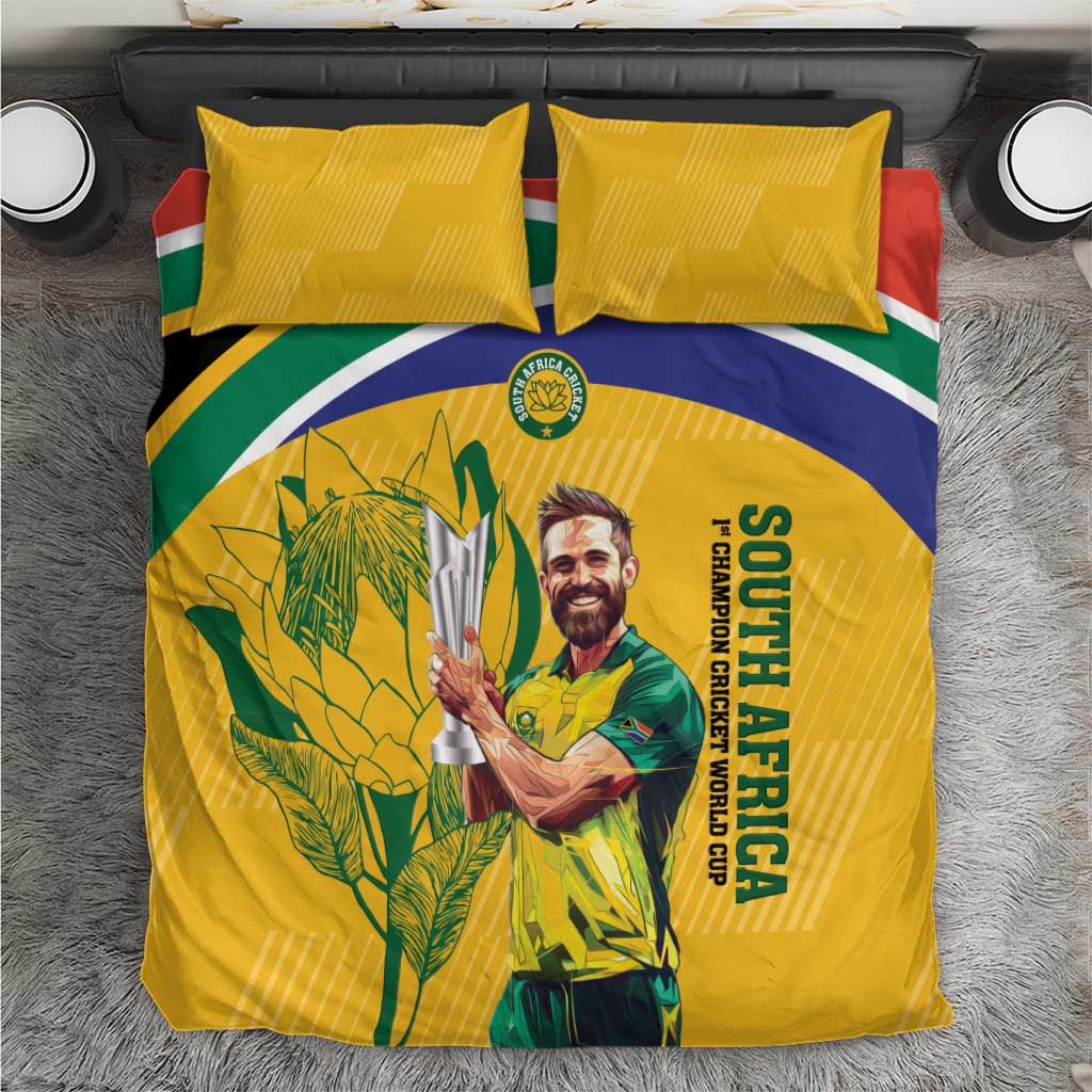 South Africa Cricket Bedding Set 1st Champions World Cup Proud Of Our Boys - Vibe Hoodie Shop