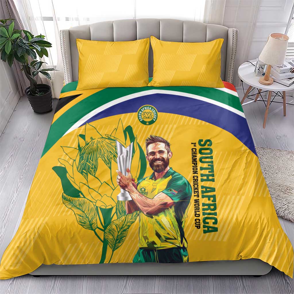 South Africa Cricket Bedding Set 1st Champions World Cup Proud Of Our Boys - Vibe Hoodie Shop