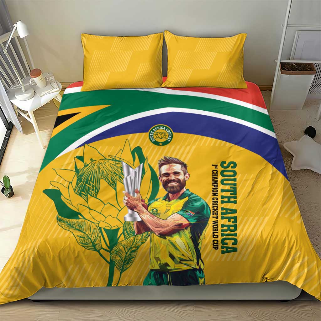 South Africa Cricket Bedding Set 1st Champions World Cup Proud Of Our Boys - Vibe Hoodie Shop