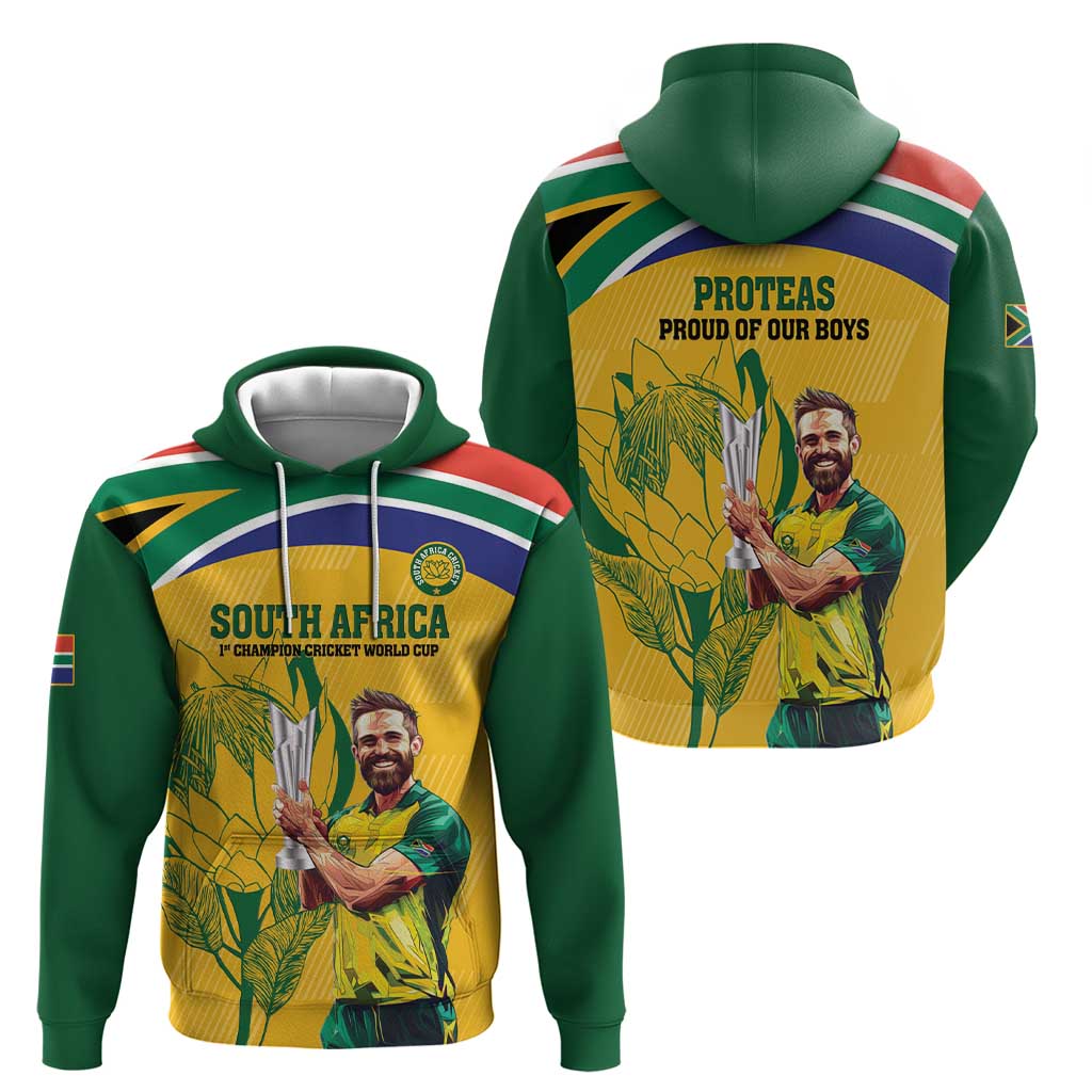 South Africa Cricket Hoodie 1st Champions World Cup Proud Of Our Boys - Vibe Hoodie Shop