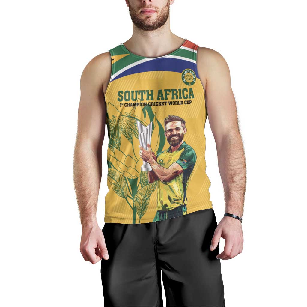 South Africa Cricket Men Tank Top 1st Champions World Cup Proud Of Our Boys - Vibe Hoodie Shop