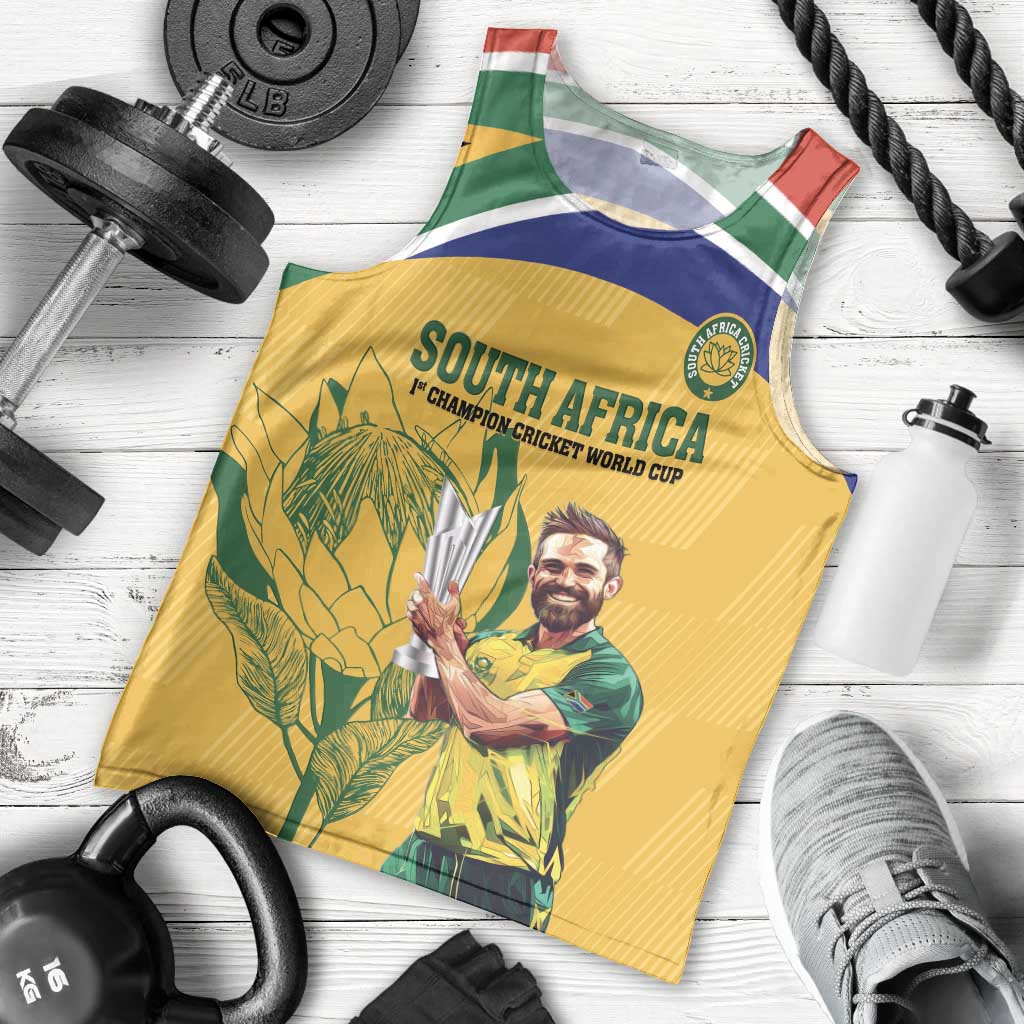 South Africa Cricket Men Tank Top 1st Champions World Cup Proud Of Our Boys - Vibe Hoodie Shop