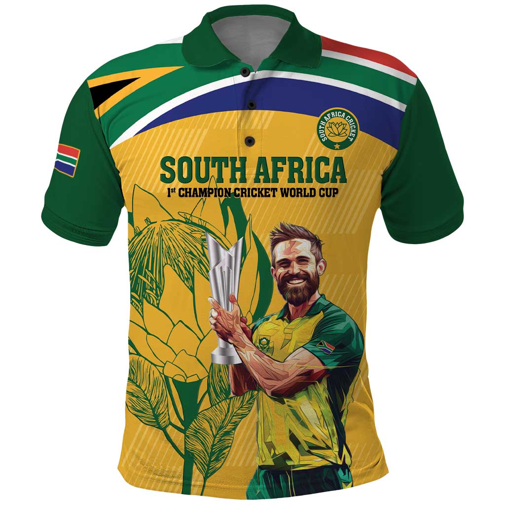 South Africa Cricket Polo Shirt 1st Champions World Cup Proud Of Our Boys - Vibe Hoodie Shop
