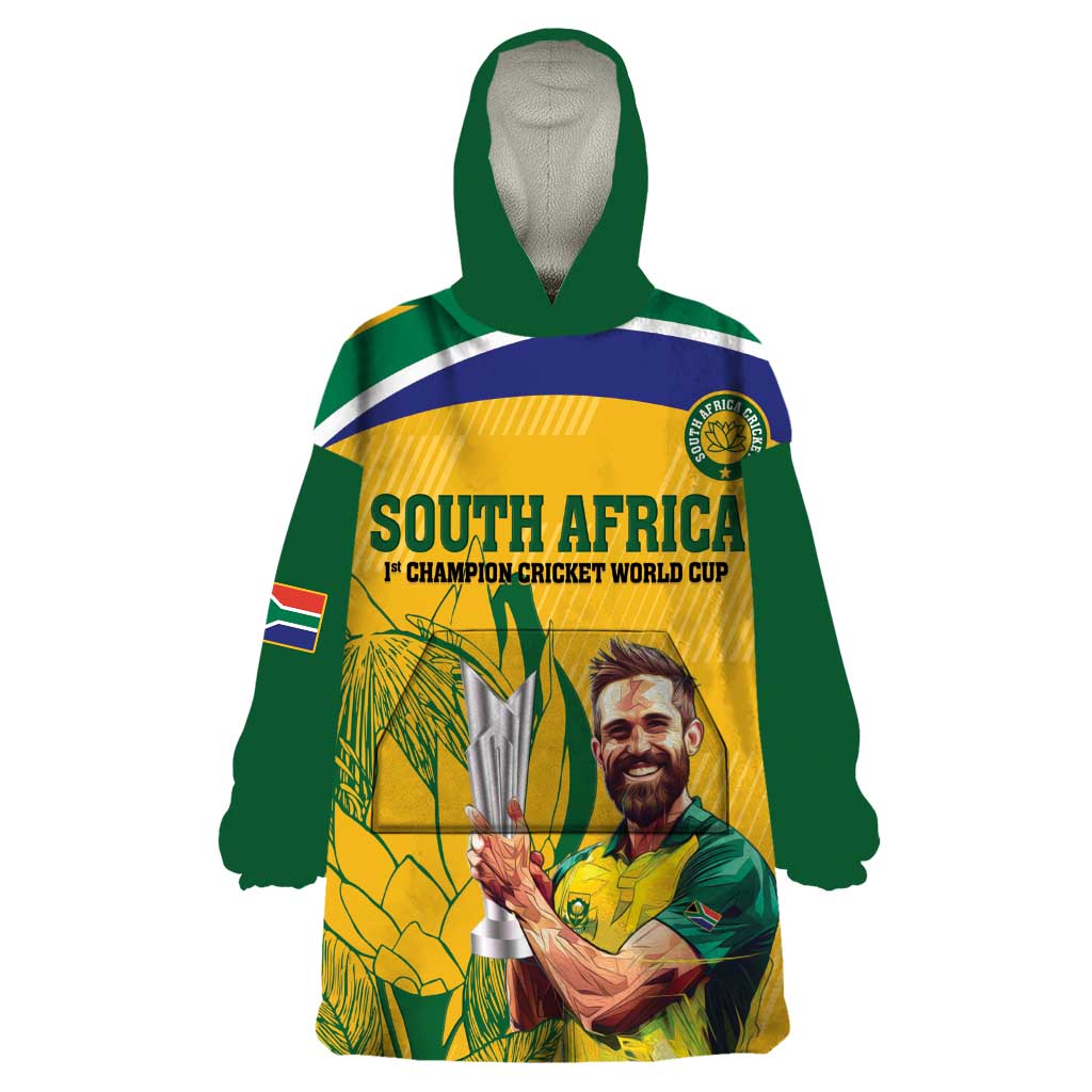 South Africa Cricket Wearable Blanket Hoodie 1st Champions World Cup Proud Of Our Boys - Vibe Hoodie Shop