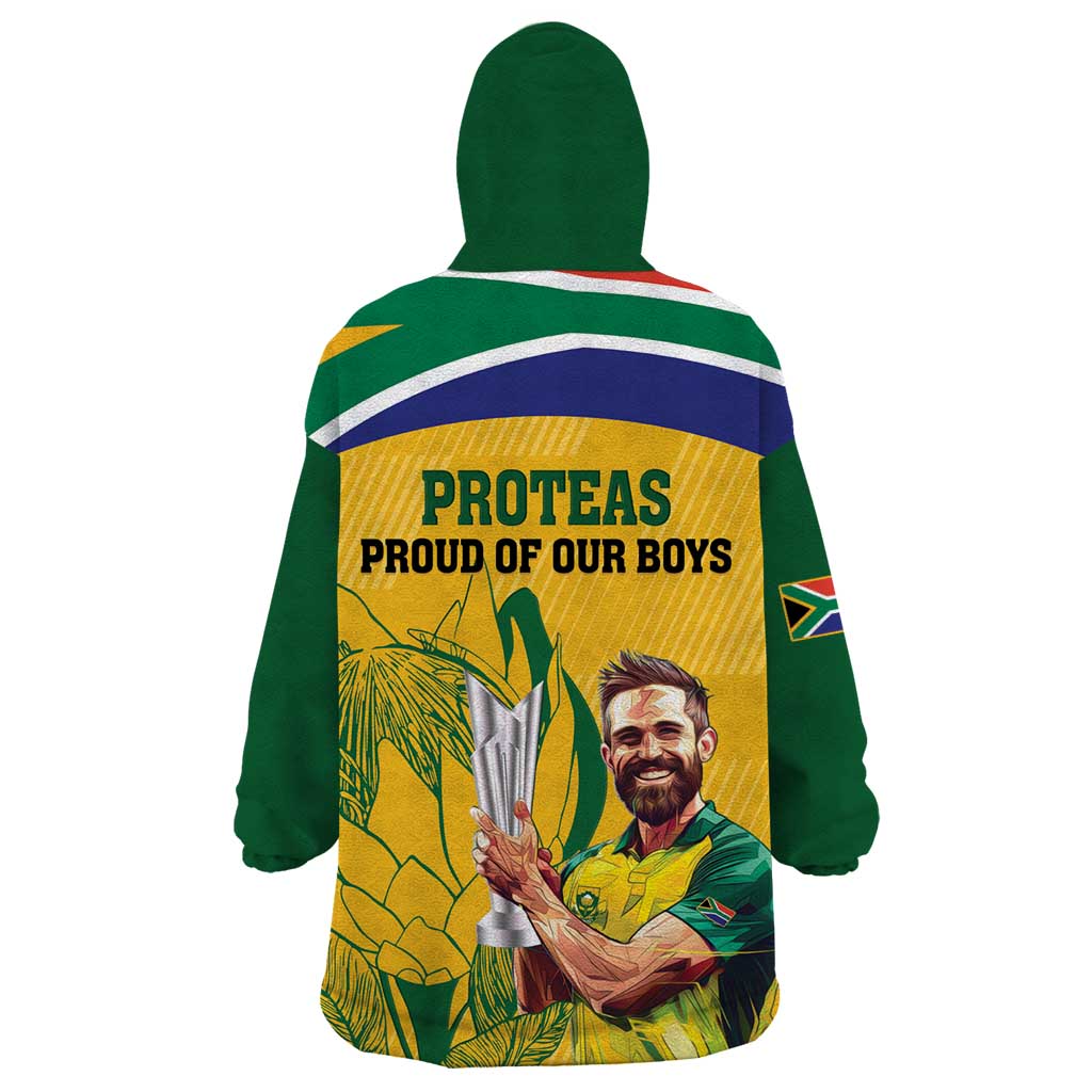 South Africa Cricket Wearable Blanket Hoodie 1st Champions World Cup Proud Of Our Boys - Vibe Hoodie Shop