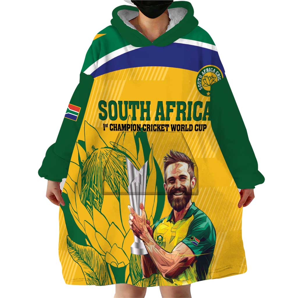 South Africa Cricket Wearable Blanket Hoodie 1st Champions World Cup Proud Of Our Boys - Vibe Hoodie Shop