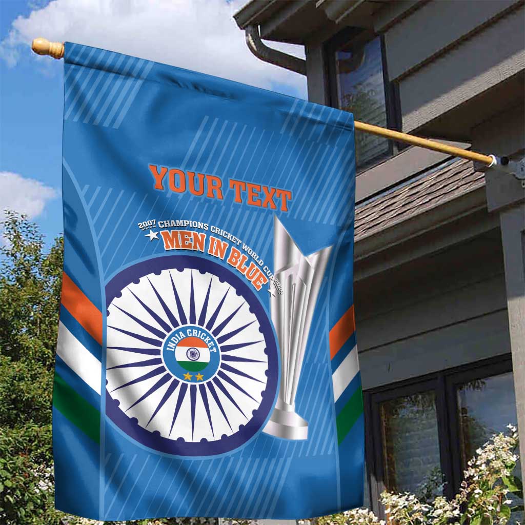 Custom India Cricket Garden Flag 2nd Champions World Cup Men In Blue - Vibe Hoodie Shop