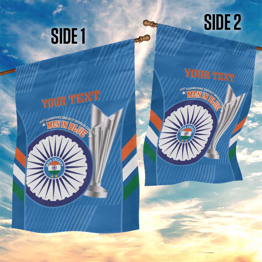 Custom India Cricket Garden Flag 2nd Champions World Cup Men In Blue - Vibe Hoodie Shop