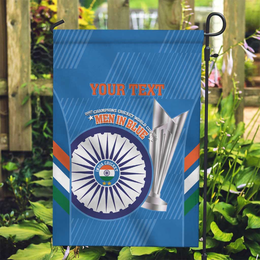 Custom India Cricket Garden Flag 2nd Champions World Cup Men In Blue - Vibe Hoodie Shop