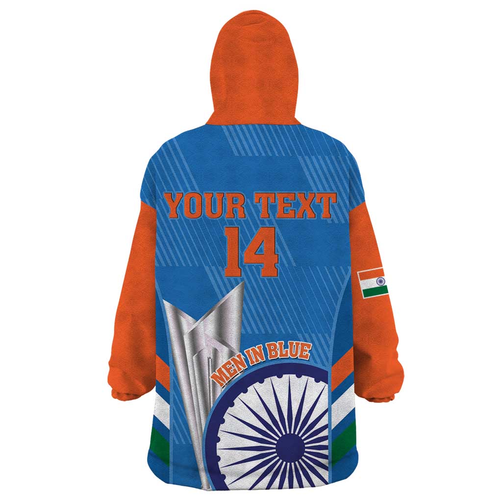 Custom India Cricket Wearable Blanket Hoodie 2nd Champions World Cup Men In Blue - Vibe Hoodie Shop