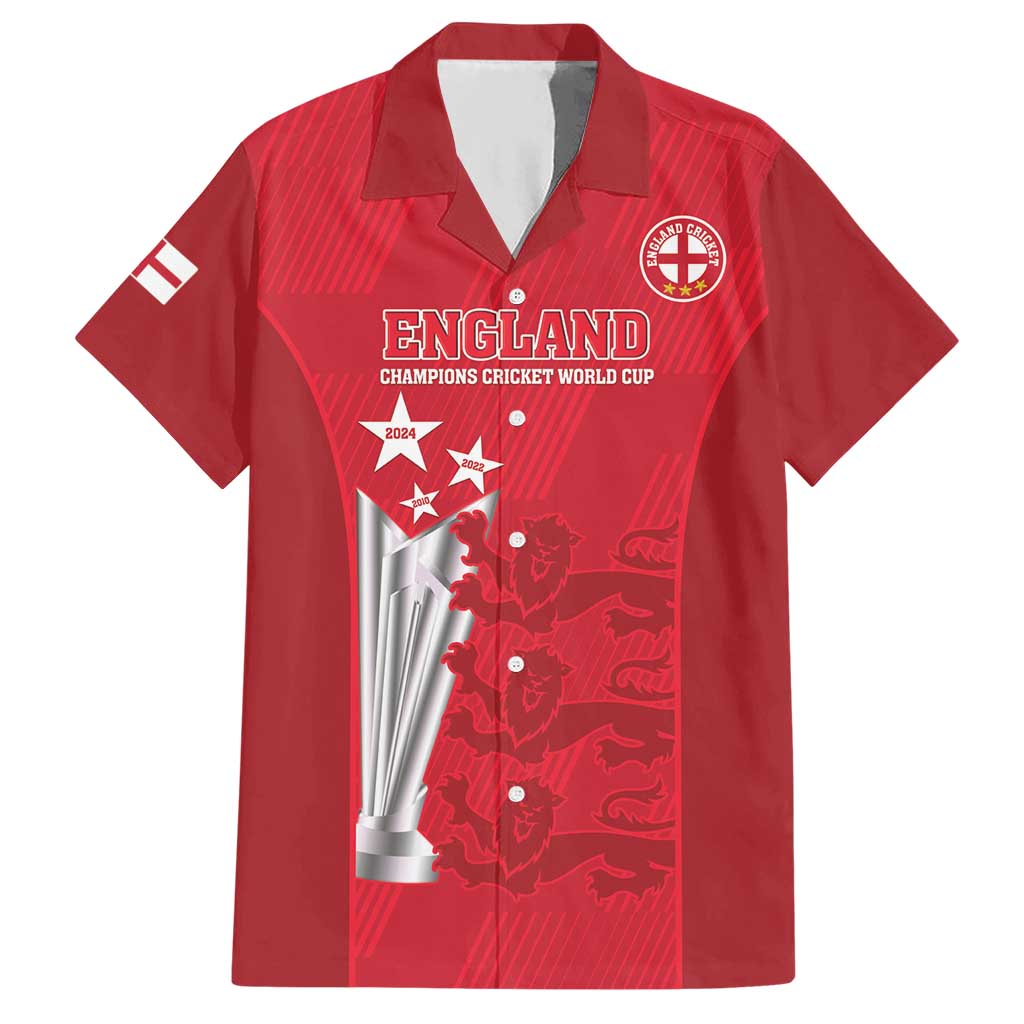 Custom England Cricket Hawaiian Shirt 3rd Champions World Cup Proud - Vibe Hoodie Shop