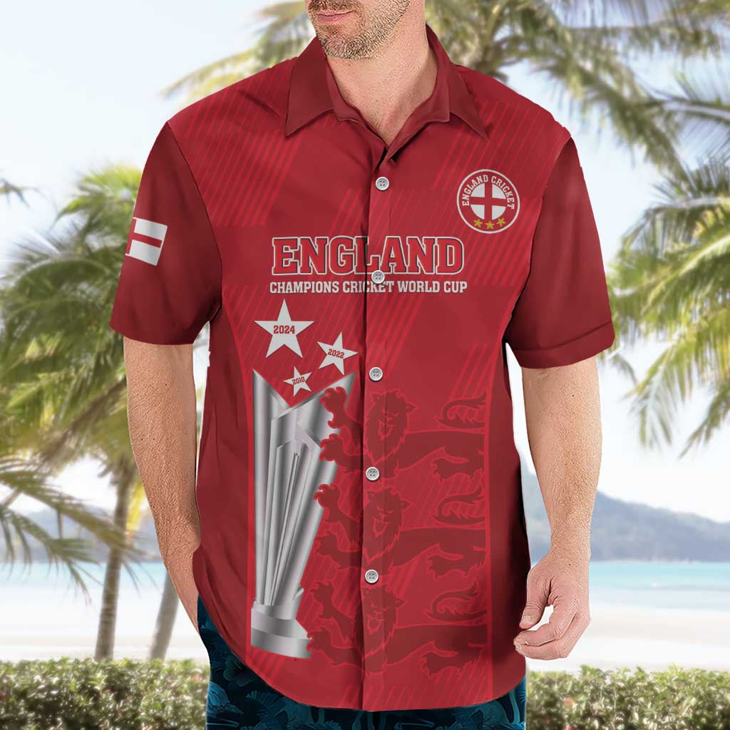 Custom England Cricket Hawaiian Shirt 3rd Champions World Cup Proud - Vibe Hoodie Shop