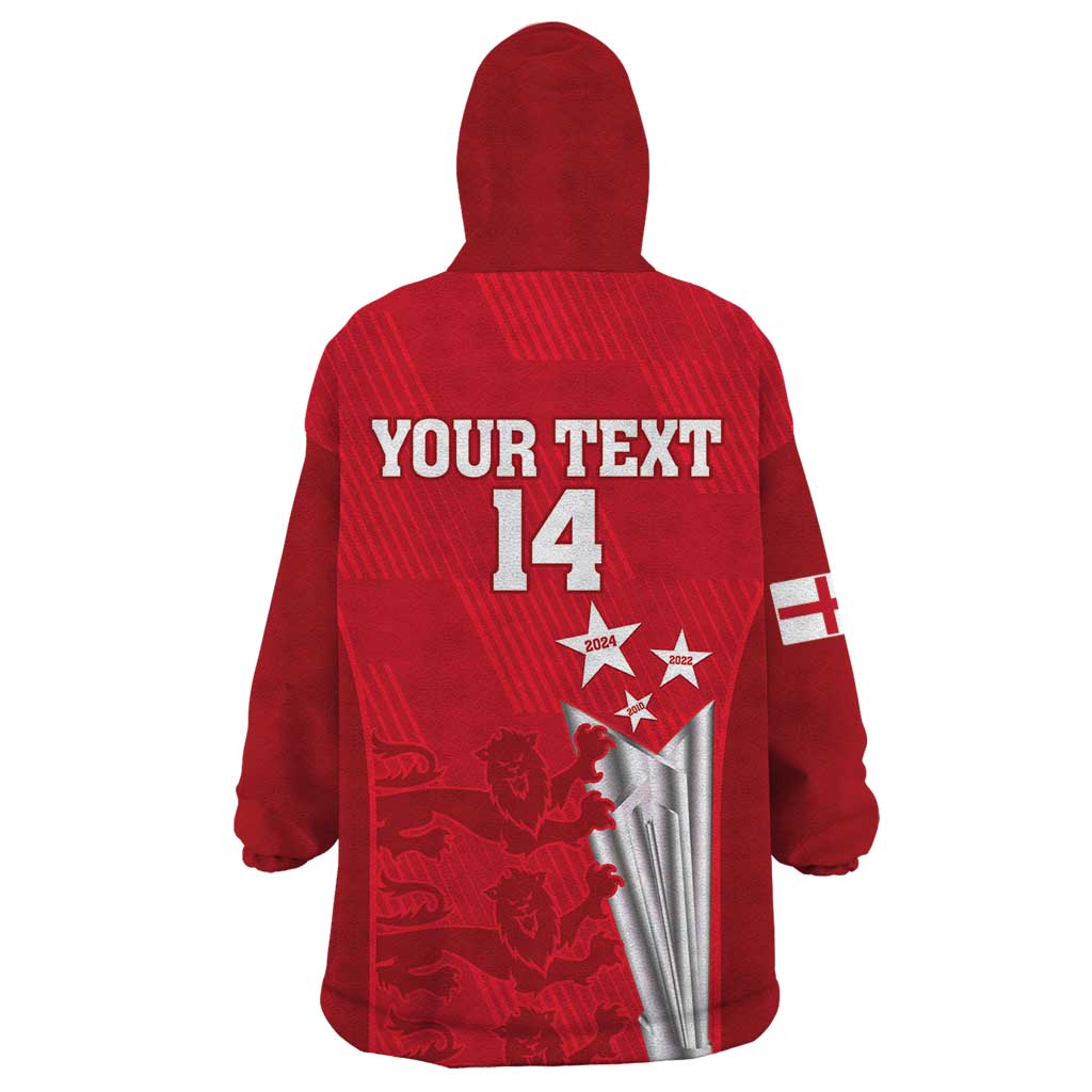 Custom England Cricket Wearable Blanket Hoodie 3rd Champions World Cup Proud - Vibe Hoodie Shop