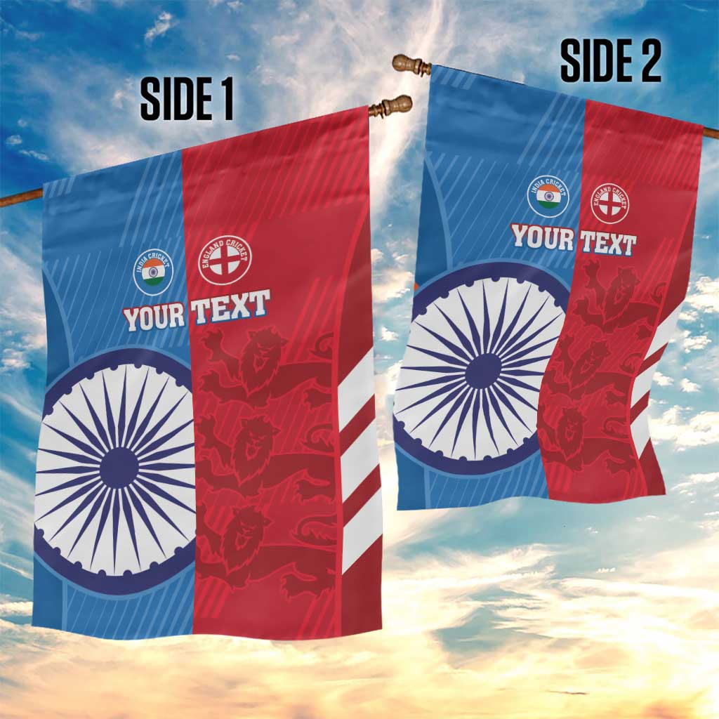 Custom India And England Cricket Garden Flag 2024 Together Dynamic Version - Vibe Hoodie Shop