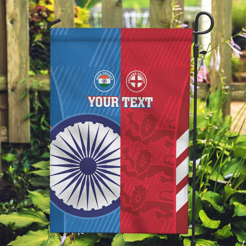 Custom India And England Cricket Garden Flag 2024 Together Dynamic Version - Vibe Hoodie Shop