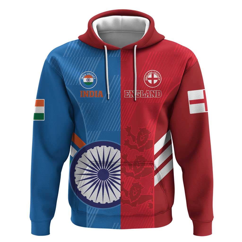 Custom India And England Cricket Hoodie 2024 Together Dynamic Version - Vibe Hoodie Shop