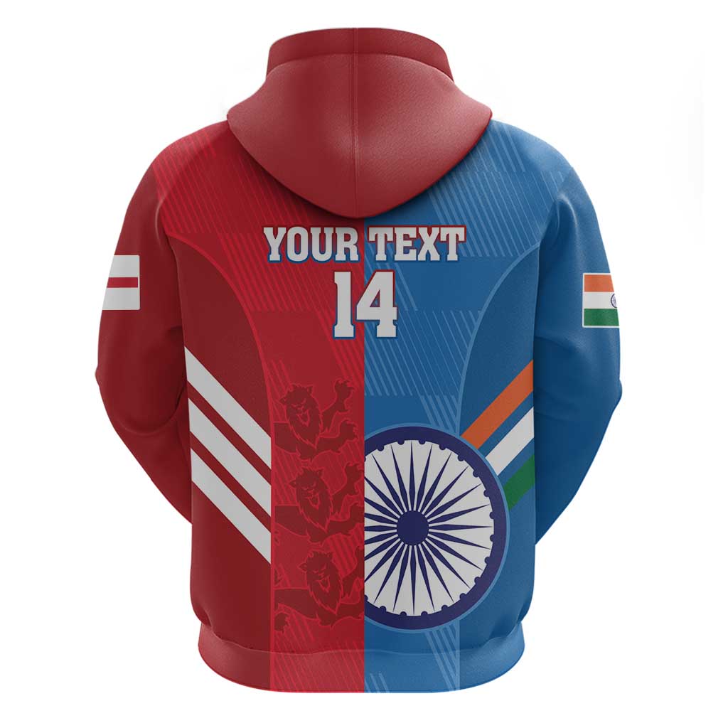 Custom India And England Cricket Hoodie 2024 Together Dynamic Version - Vibe Hoodie Shop
