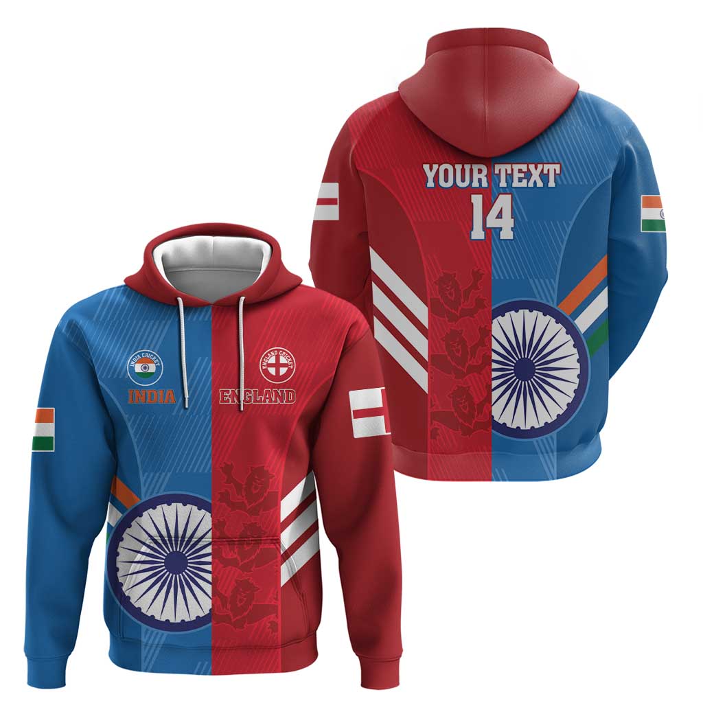 Custom India And England Cricket Hoodie 2024 Together Dynamic Version - Vibe Hoodie Shop