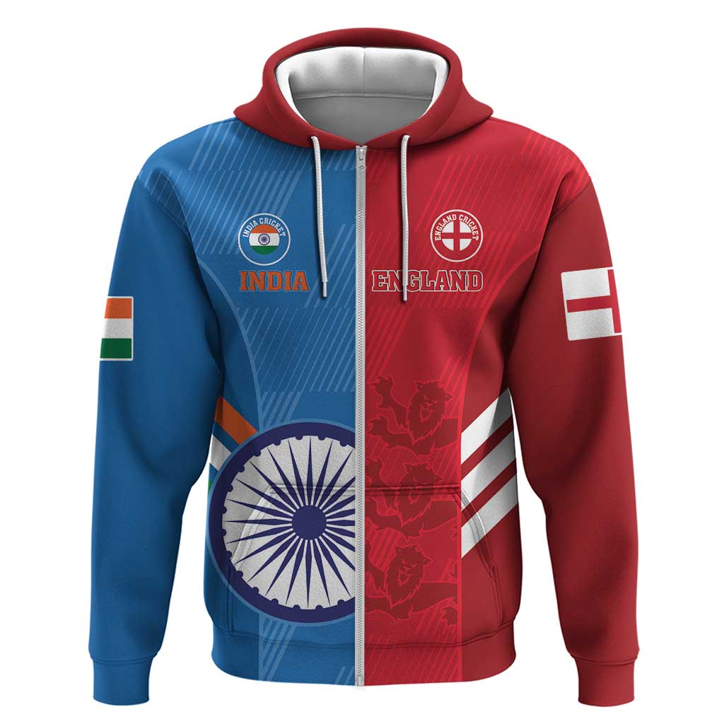 Custom India And England Cricket Hoodie 2024 Together Dynamic Version - Vibe Hoodie Shop