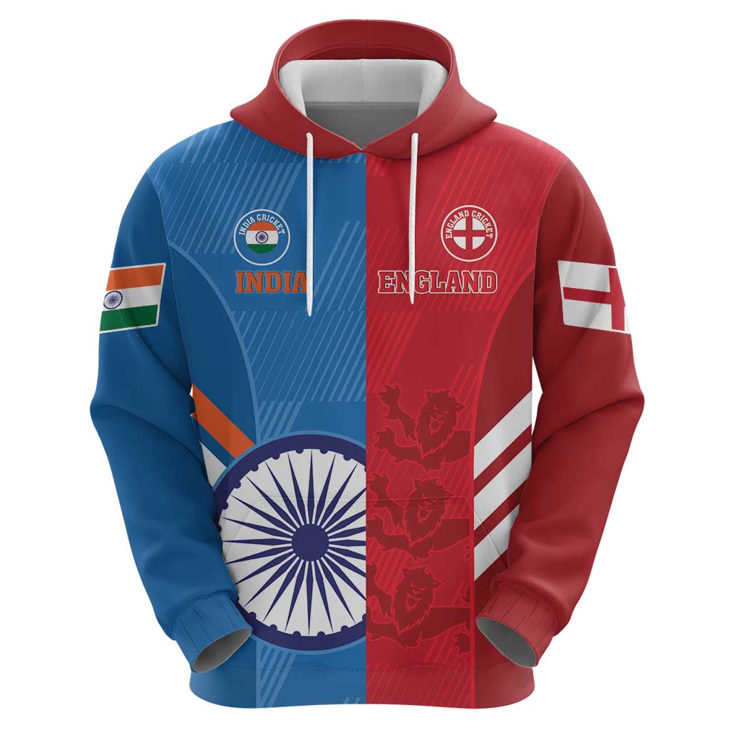 Custom India And England Cricket Hoodie 2024 Together Dynamic Version - Vibe Hoodie Shop