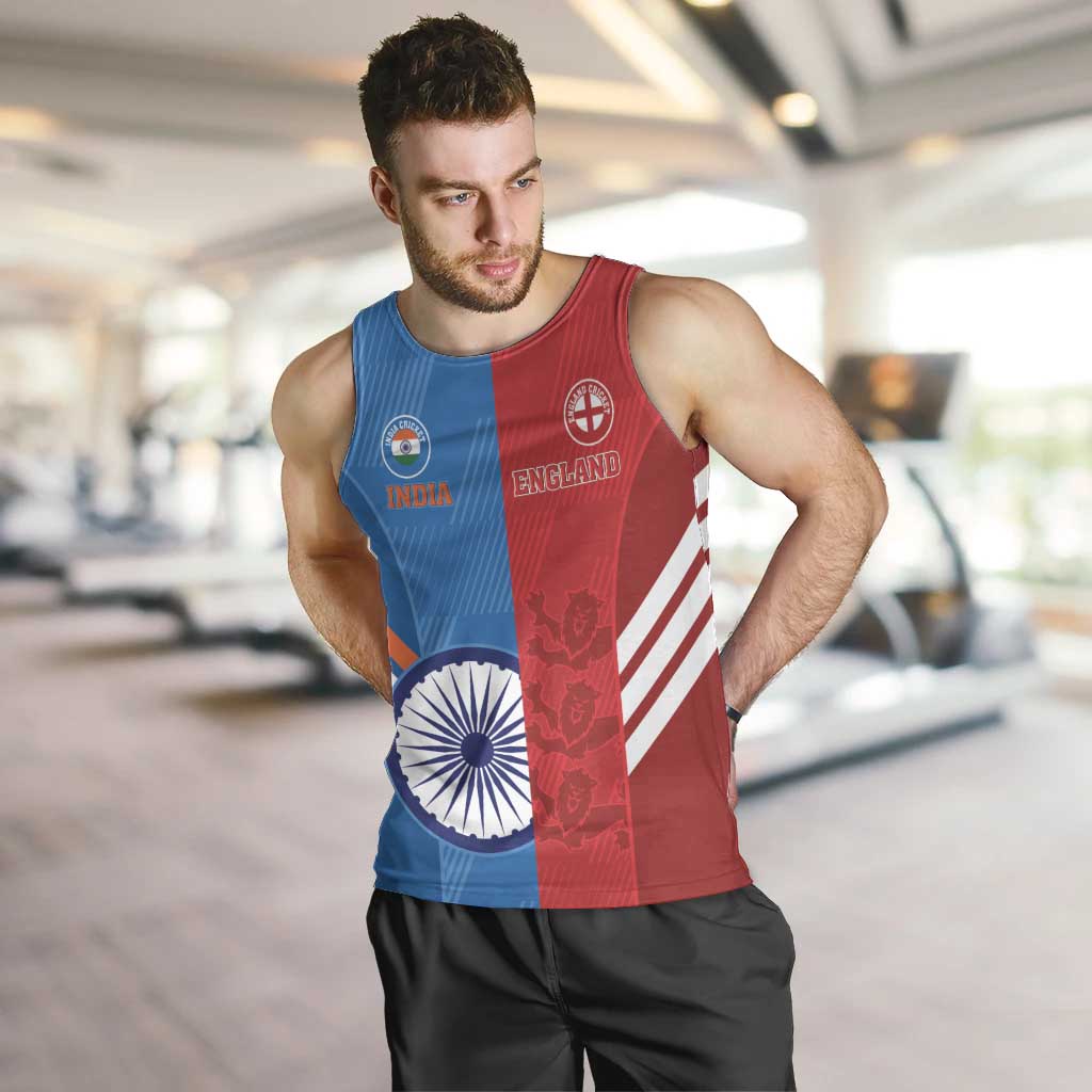 Custom India And England Cricket Men Tank Top 2024 Together Dynamic Version - Vibe Hoodie Shop