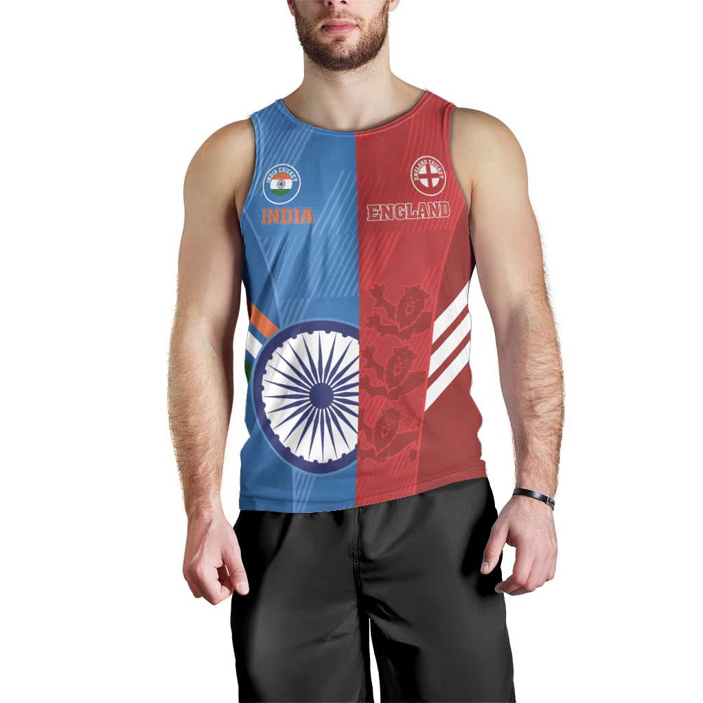 Custom India And England Cricket Men Tank Top 2024 Together Dynamic Version - Vibe Hoodie Shop