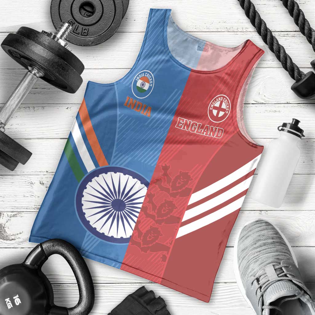Custom India And England Cricket Men Tank Top 2024 Together Dynamic Version - Vibe Hoodie Shop