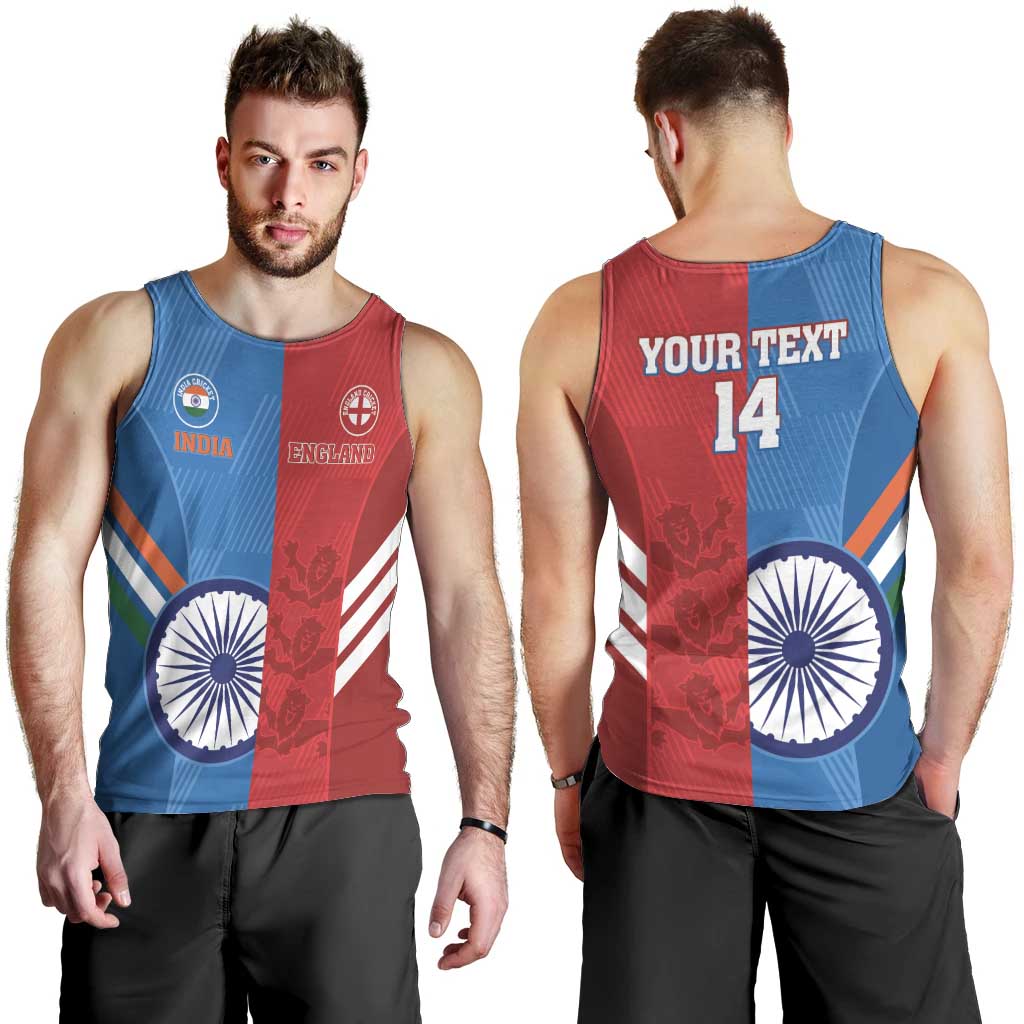 Custom India And England Cricket Men Tank Top 2024 Together Dynamic Version - Vibe Hoodie Shop